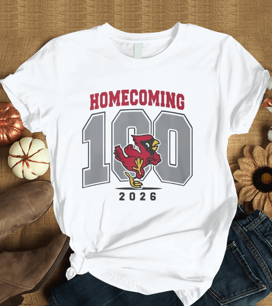 Homecoming 100 Cardinal 2026 School Spirit Red Bird T-Shirt