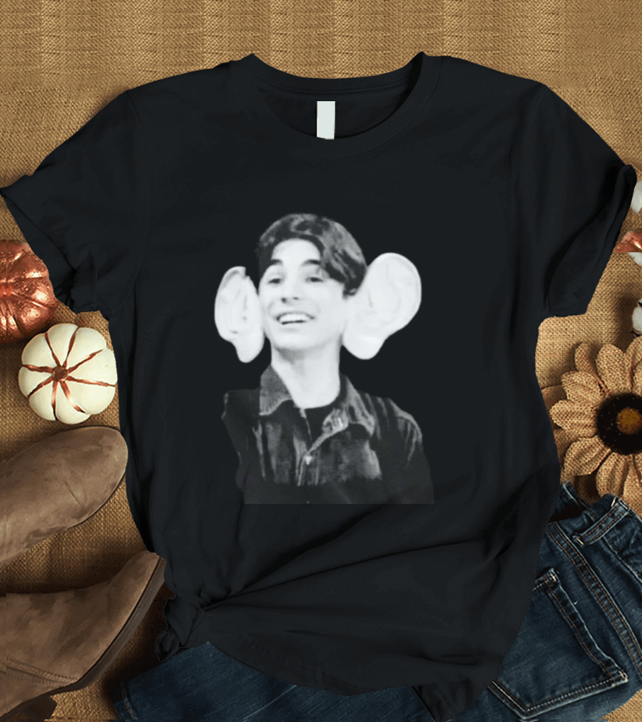 Ear Boy Halftone Surreal Black And White T-Shirt