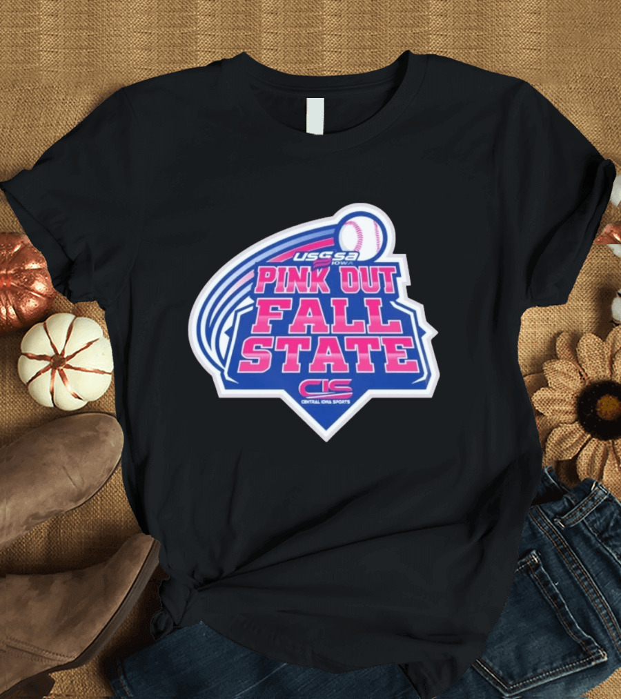 USSSA Iowa Pink Out Fall State Central Iowa Sports Baseball T-Shirt