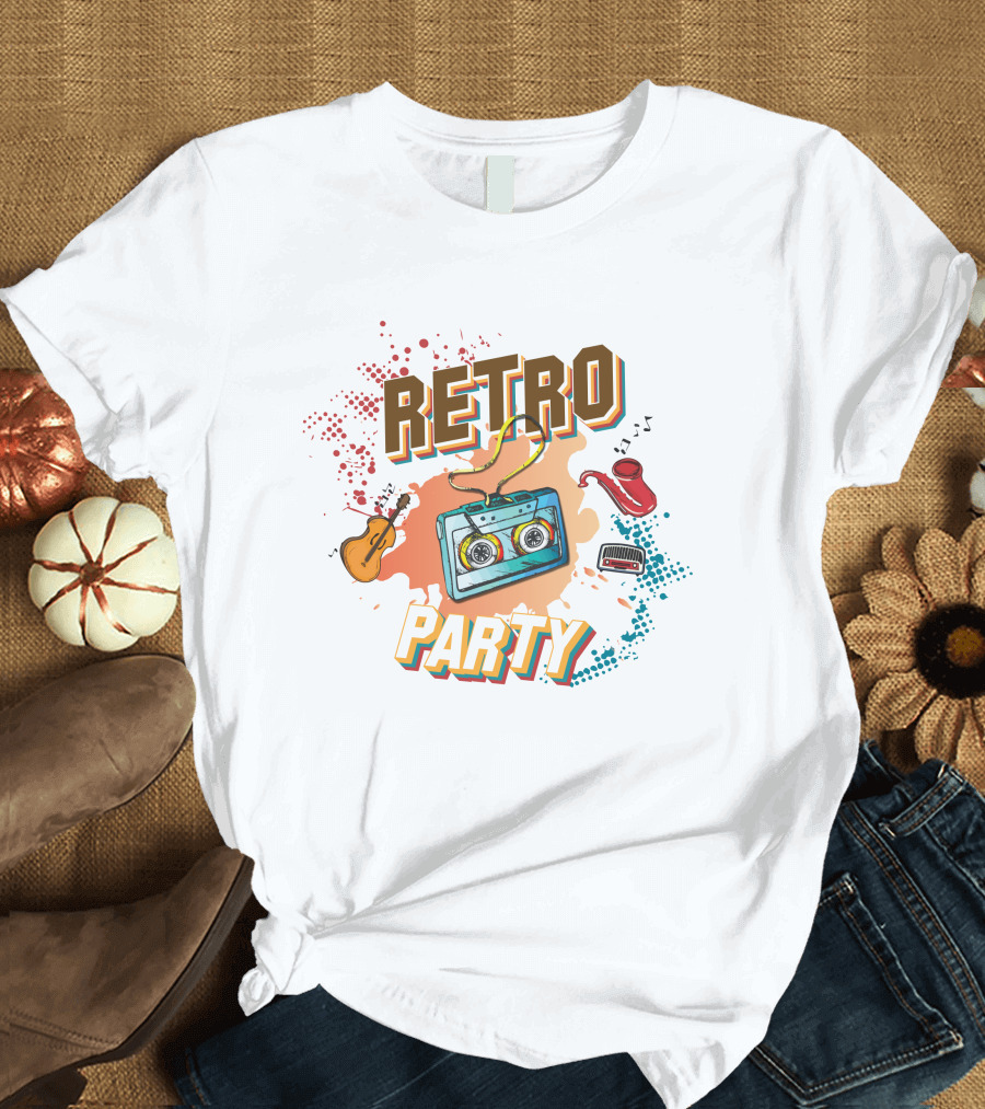 Retro Party Cassette Music T-Shirt
