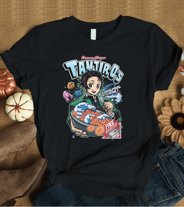 T-Shirt: Demon Slayer Tanjiro Kamado A Whirlpool of Flavor Free Nezuko Charms T-Shirt Demon Slayer Tanjiro Kamado A Whirlpool of Flavor Free Nezuko Charms T-Shirt