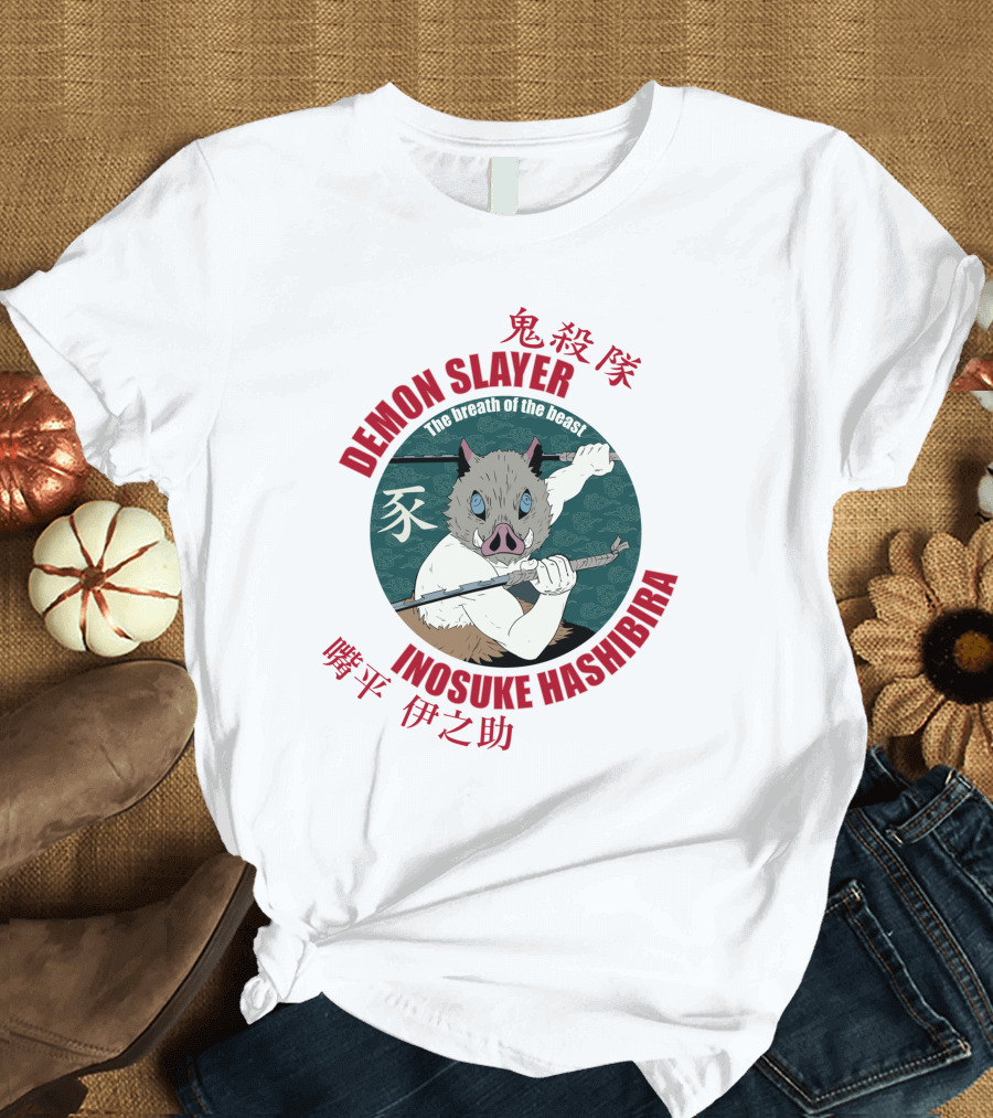 Demon Slayer Inosuke Hashibira The Breath of the Beast Chibi Kimetsu No Yaiba T-Shirt