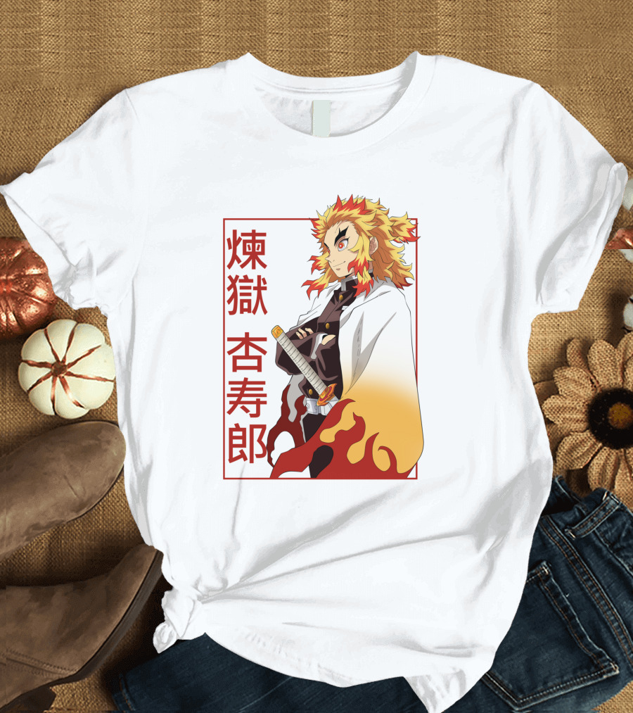 Demon Slayer Kimetsu No Yaiba Rengoku Kyojuro Flame Hashira T-Shirt