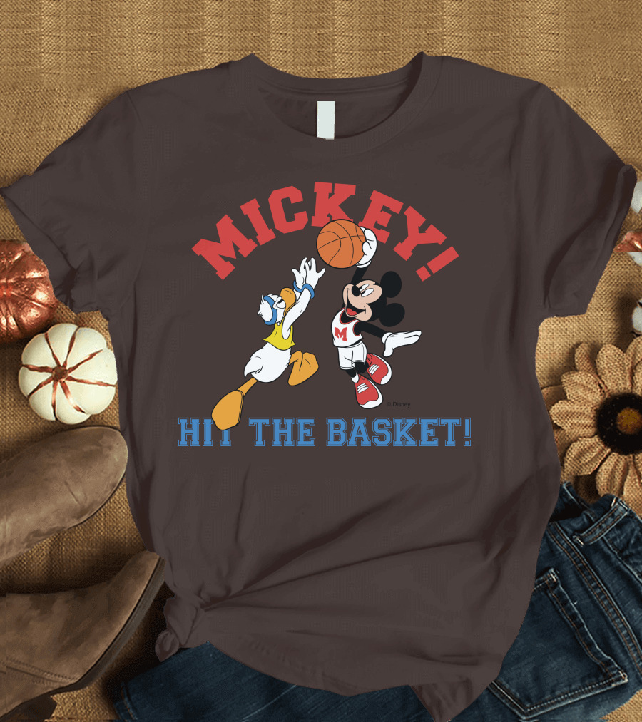 Mickey Hit the Basket Basketball Challenge T-Shirt