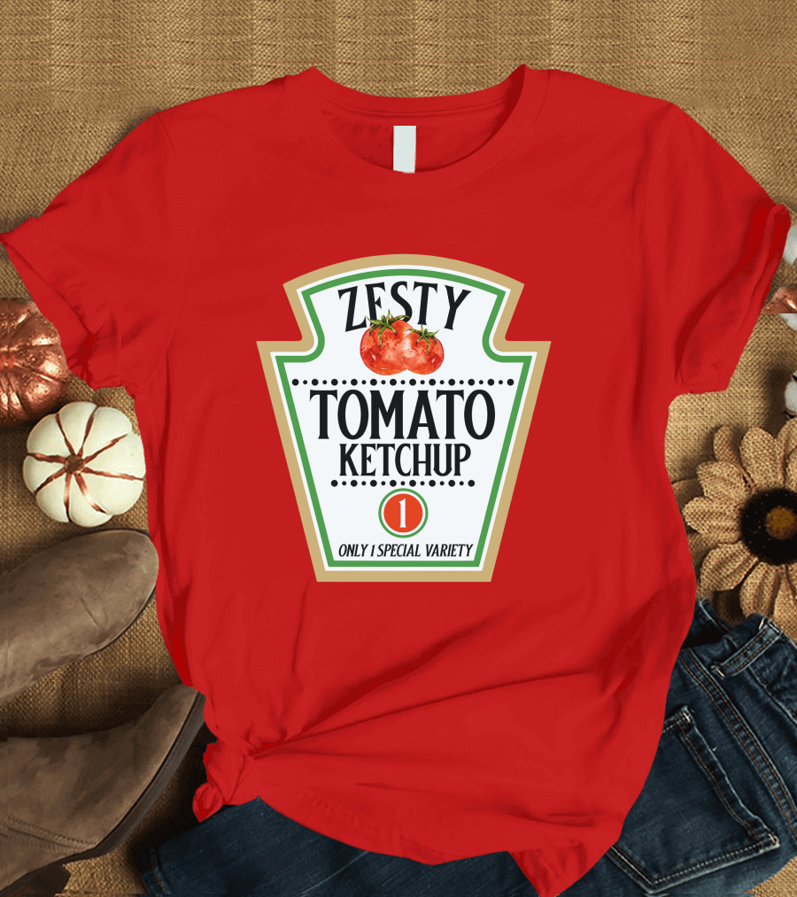 Zesty Tomato Ketchup Only 1 Special Variety Funny Halloween Costumes Group Set T-Shirt