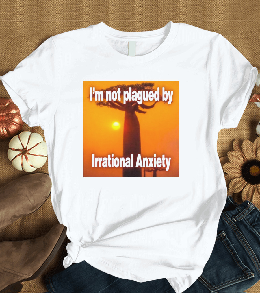 Imbuggyhear Global Self Hypnosis I'm Not Plagued By Irrational Anxiety Baobab Tree Sunset T-Shirt