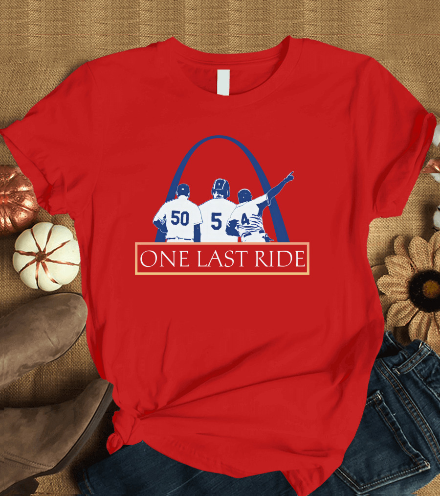 Stl Sports Central Store One Last Ride Baseball Tribute with Arch T-Shirt