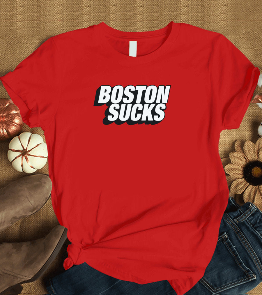 New York Post Sports Boston Sucks Red T-Shirt
