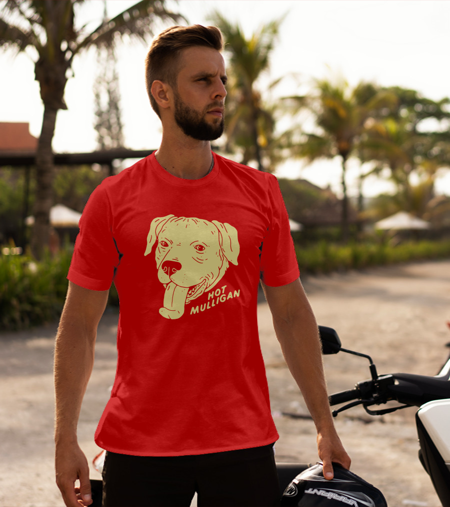 Hot Mulligan Panting Dog Red T-Shirt
