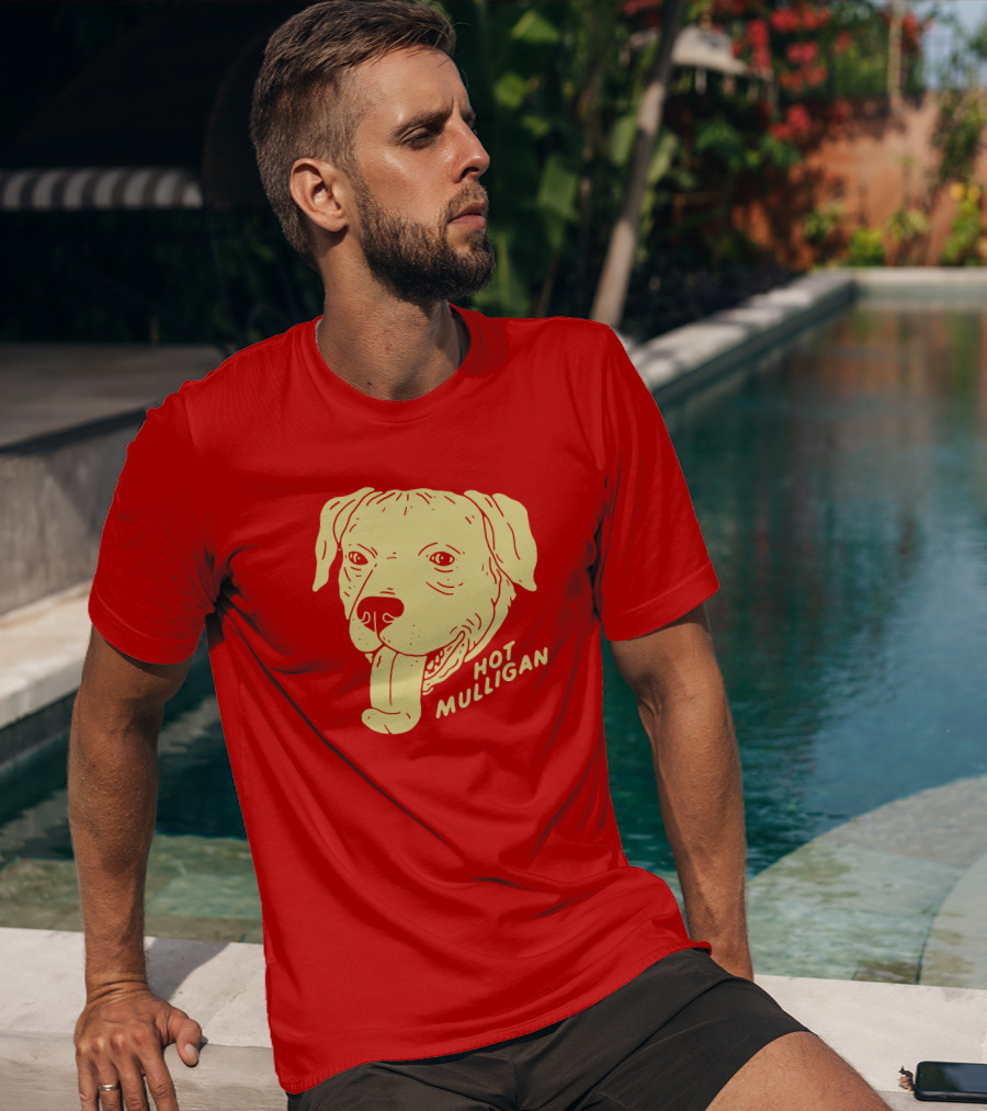 Hot Mulligan Panting Dog Red T-Shirt