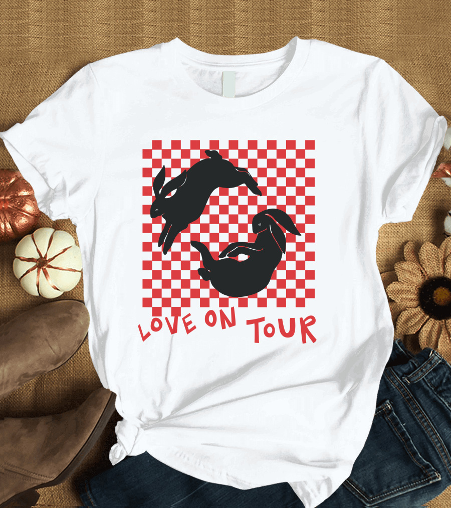 Love On Tour HLD Checkerboard Rabbits T-Shirt