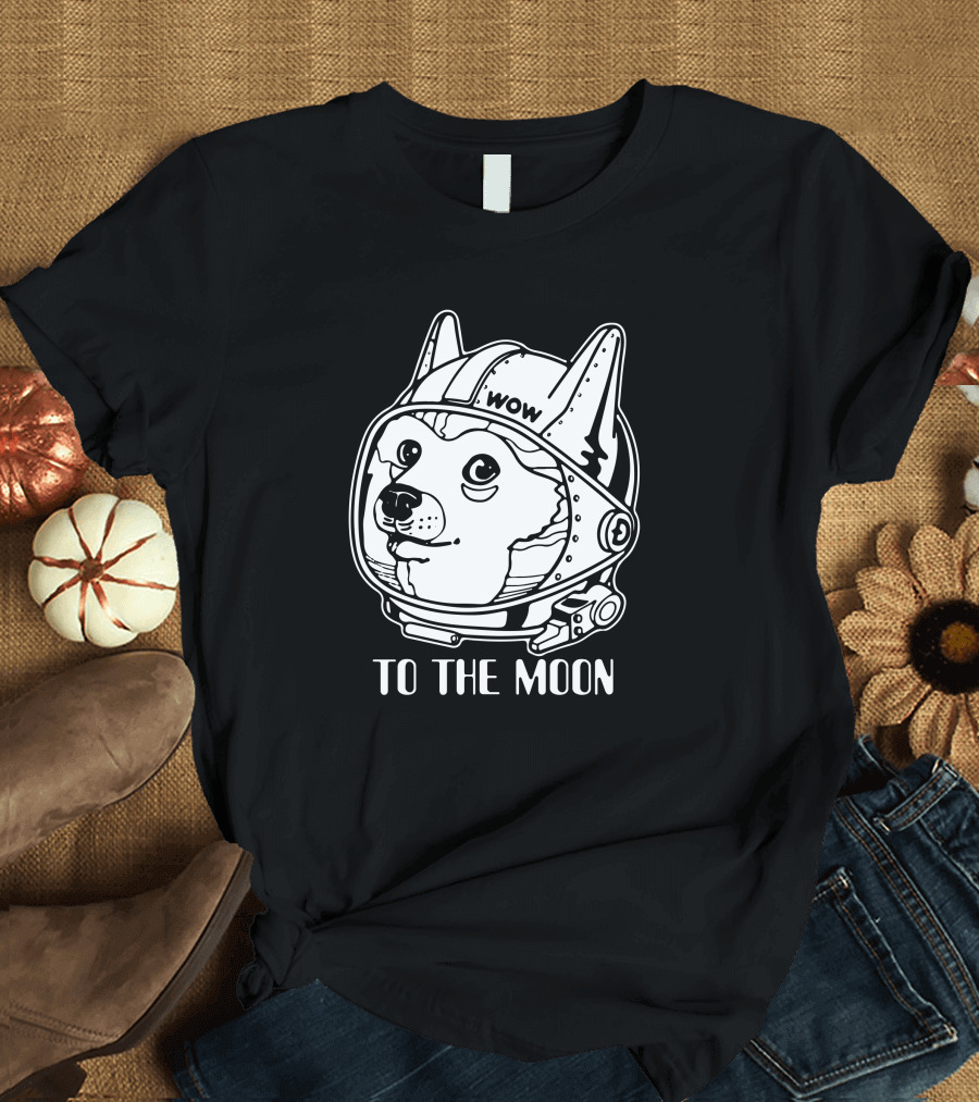 Wow Doge To The Moon Shiba Astrodoge T-Shirt
