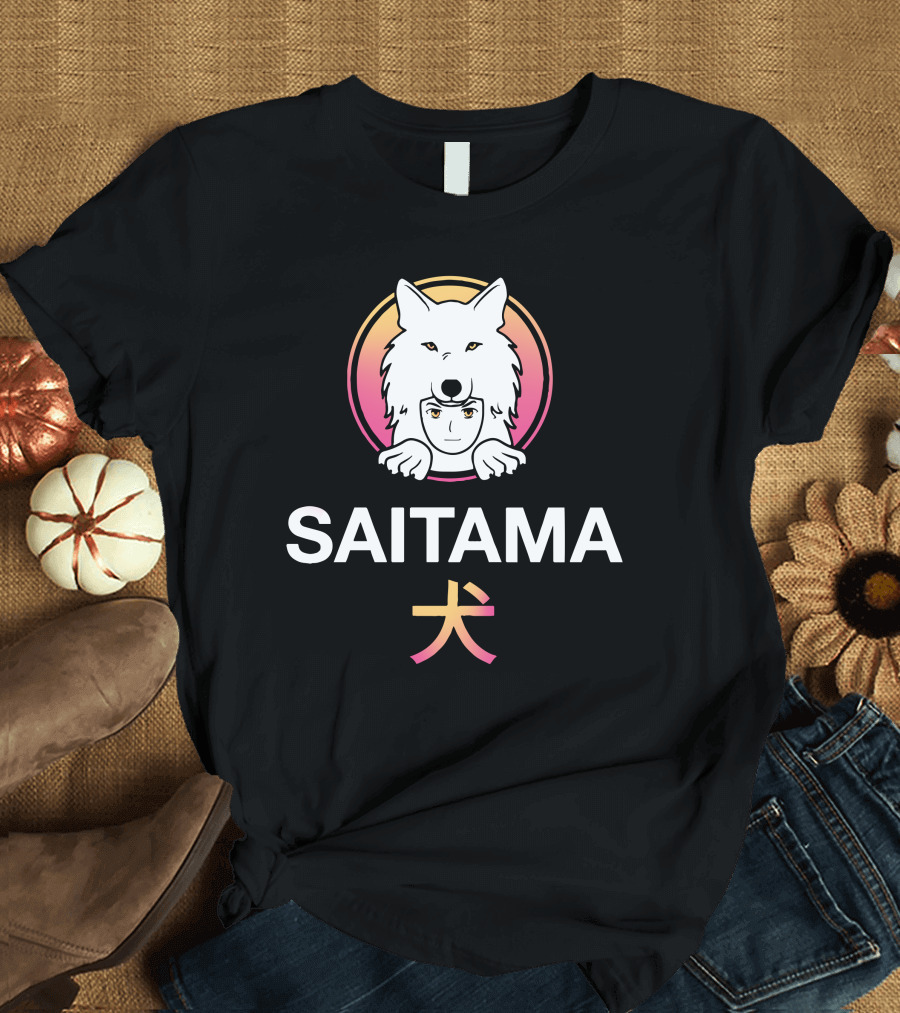 Jake Gagain Saitama Merch Saitama Wolf Icon Japanese Kanji T-Shirt
