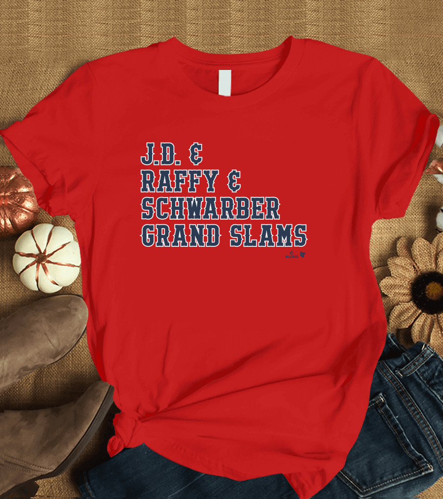 J.D. and Raffy and Schwarber Grand Slams Red Sox Merch T-Shirt