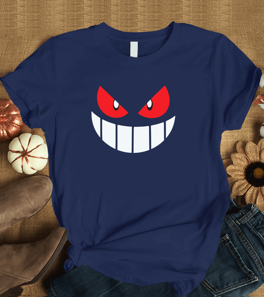 Gengar Pokemon Eyes Grinning Face Red Eyes White Teeth T-Shirt