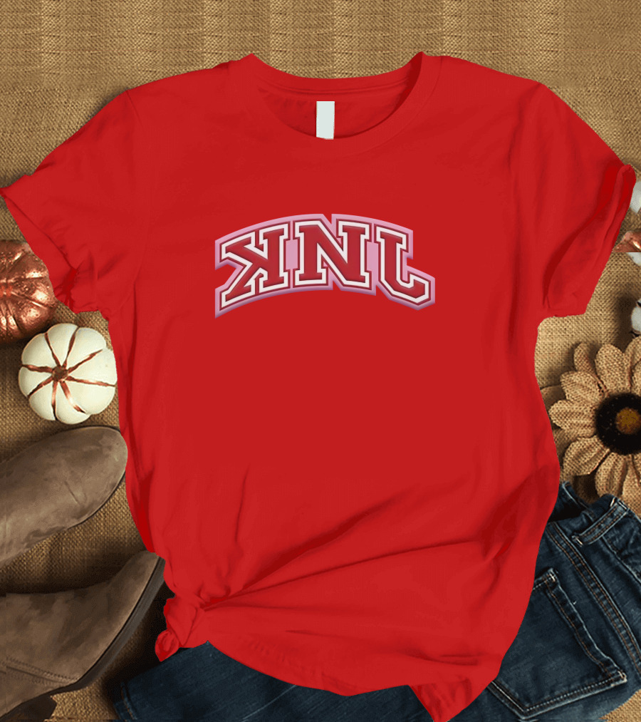 KNJ Merch Collegiate Garnet KNL Arched Text T-Shirt