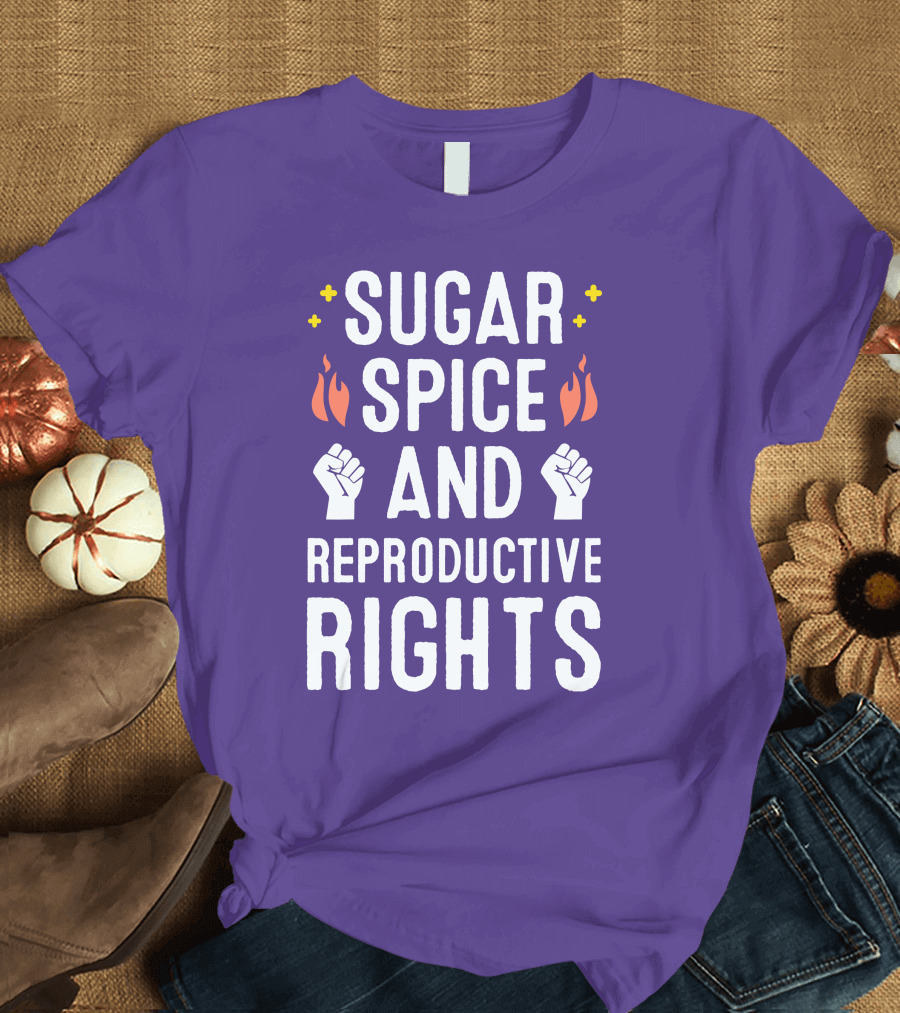 SirKatelyn Sugar Spice and Reproductive Rights Fist and Flame T-Shirt