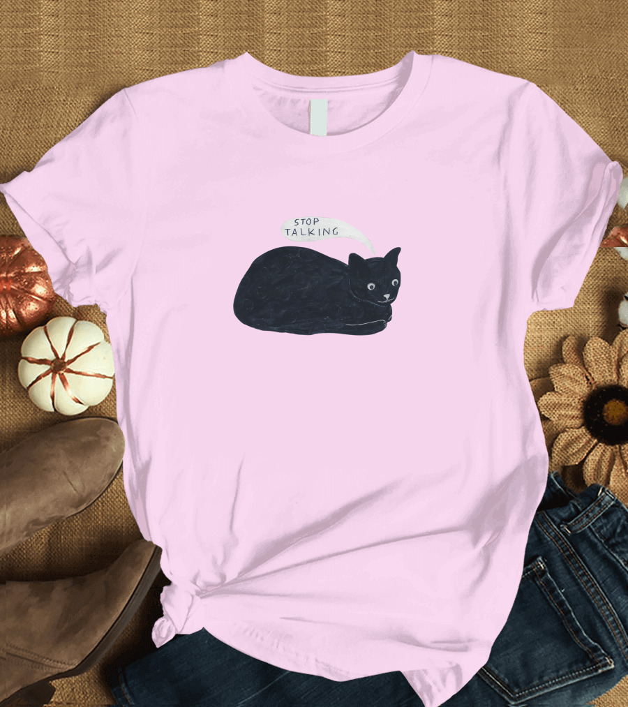 Randall Mann Stop Talking Cat Black Cat T-Shirt