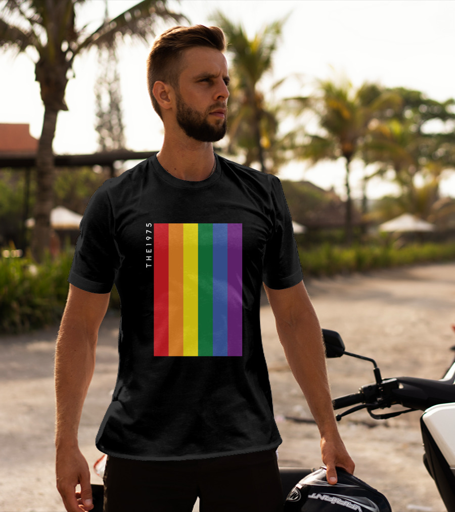 The 1975 Loving Someone Rainbow Vertical Stripes T-Shirt