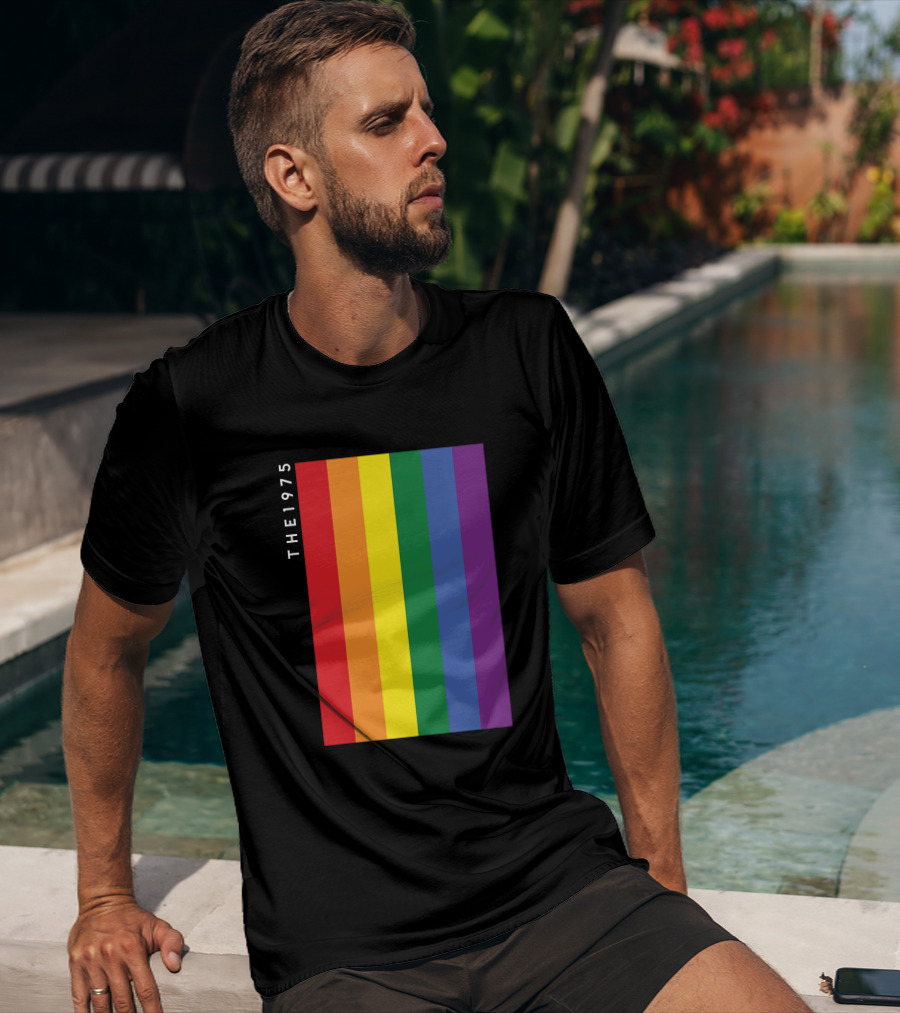 The 1975 Loving Someone Rainbow Vertical Stripes T-Shirt