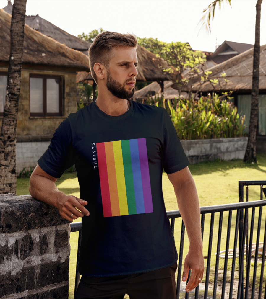The 1975 Loving Someone Rainbow Vertical Stripes T-Shirt