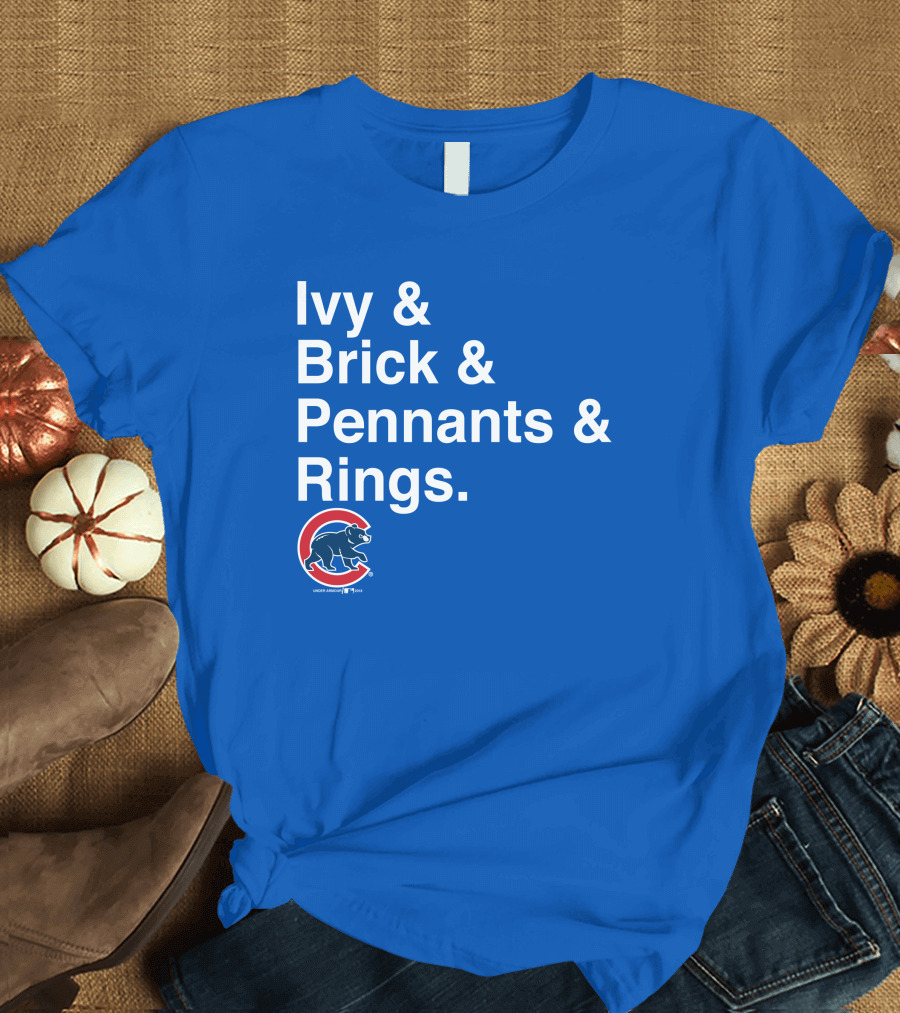 Ivy Brick Pennants Rings Cubs T-Shirt