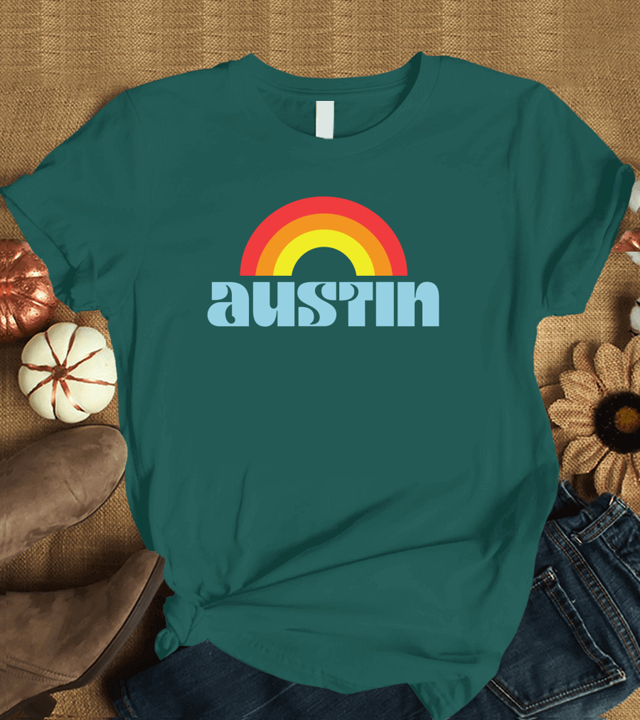Austin Pride Rainbow Retro T-Shirt