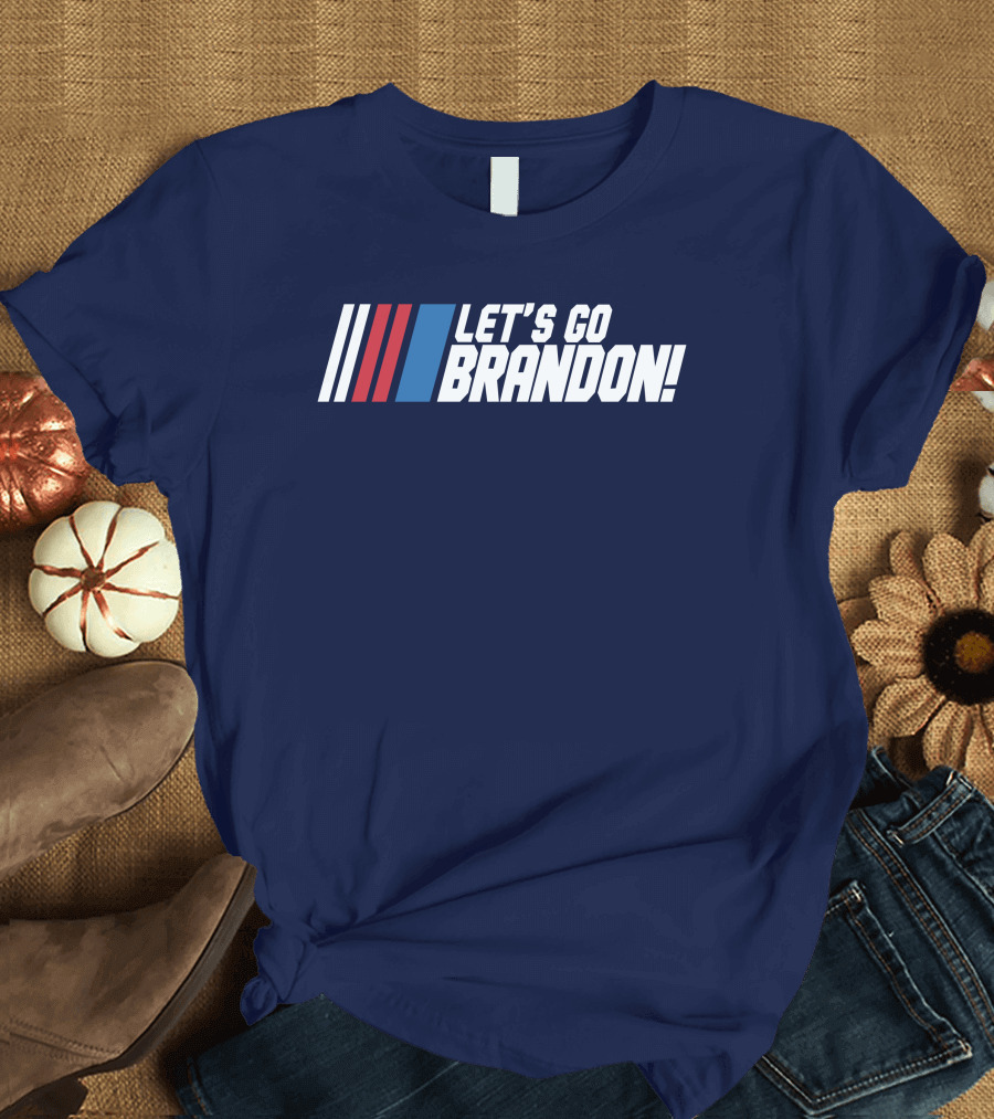 The Daily Wire Shop Let's Go Brandon Racing Stripes T-Shirt