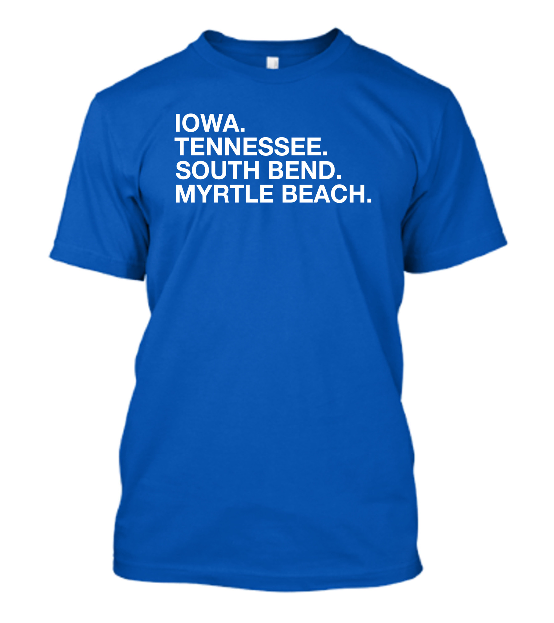 Iowa Tennessee South Bend Myrtle Beach Cubs Minor League Affiliates T-Shirt