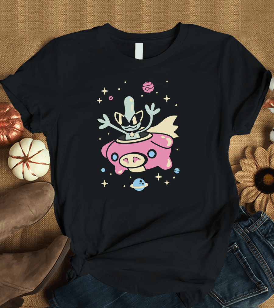 The Yetee Shop Space Glasses Alien in Spaceship by Jaime Ugarte T-Shirt
