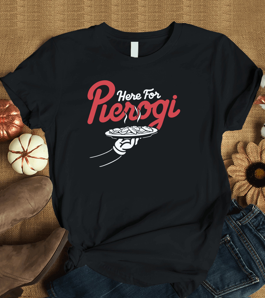 Here For The Pierogi Cleveland Clothing Co Store Plate Food T-Shirt