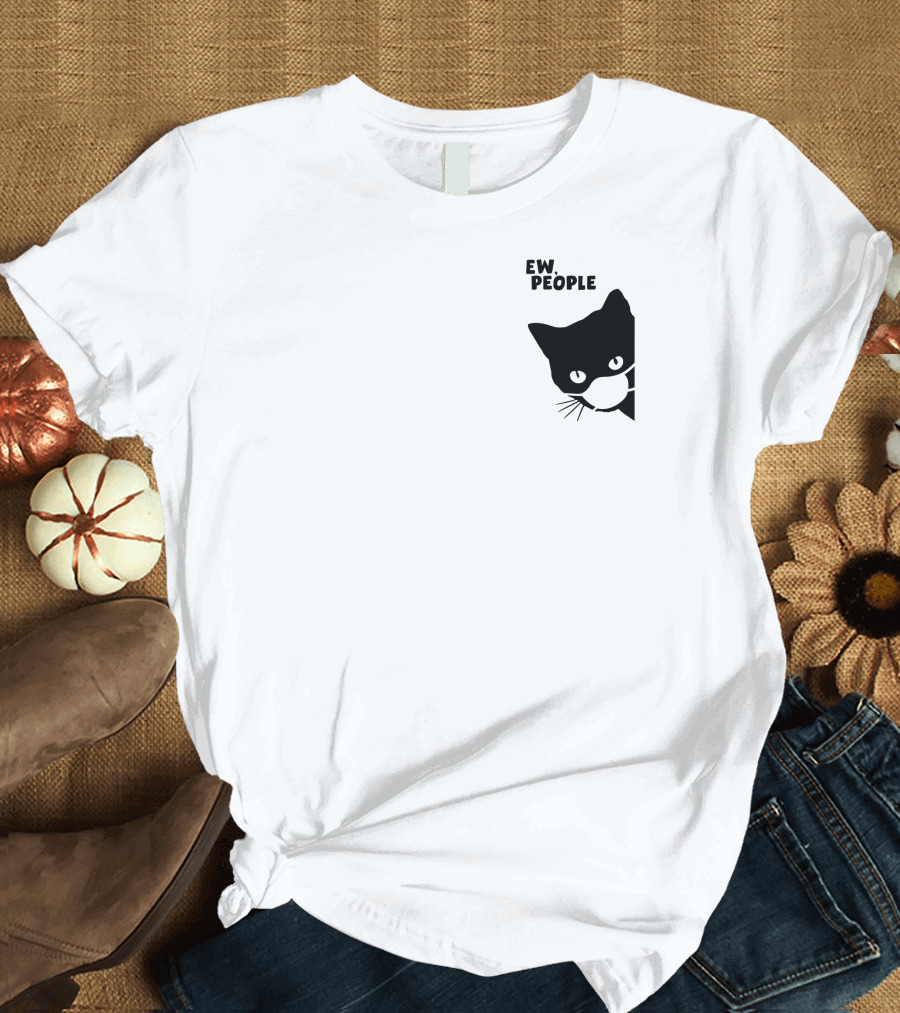 Qwertee Shop Ew People Cat Silhouette By Yirm T-Shirt