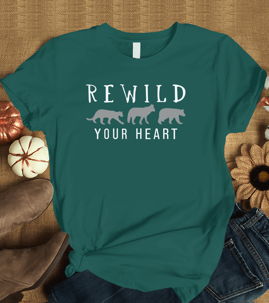 Wolf Conservation Center Store Nywolf Shop Rewild Your Heart Katie Hinde Wolves T-Shirt