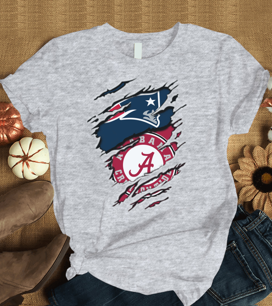 Alabama Crimson Tide Patriots Logo Mashup T-Shirt