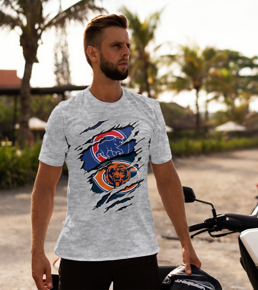 Chicago Cubs Chicago Bears Combining Logos T-Shirt