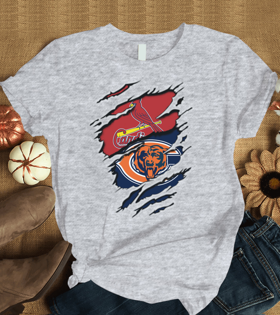 Chicago Bears St. Louis Cardinals Logo Mashup T-Shirt