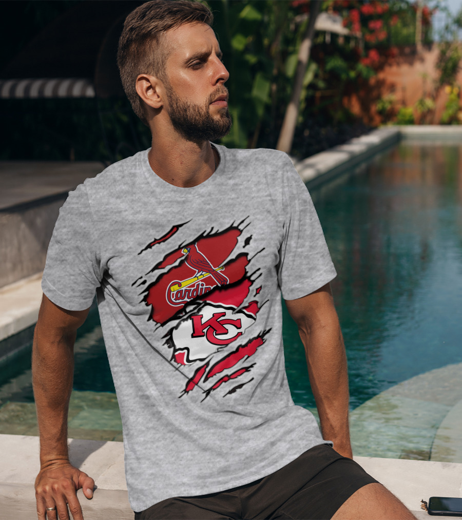 Kansas City Chiefs St. Louis Cardinals Torn T-Shirt