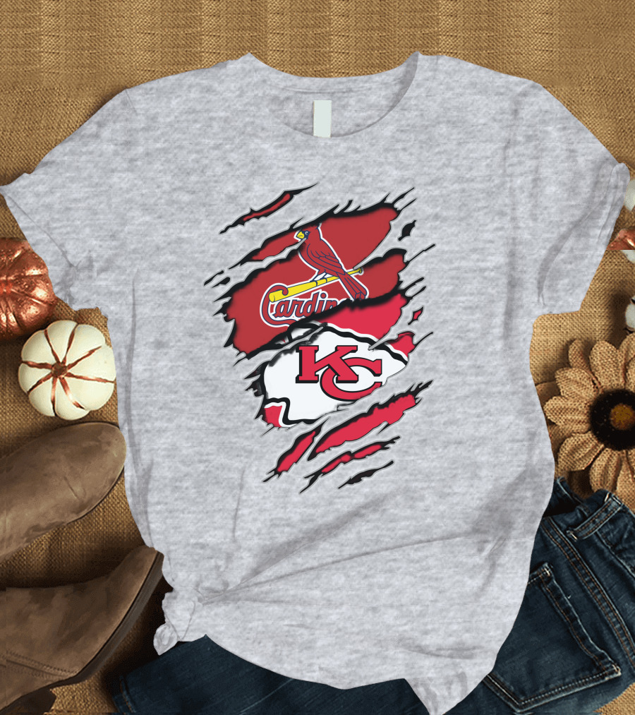 Kansas City Chiefs St. Louis Cardinals Torn T-Shirt