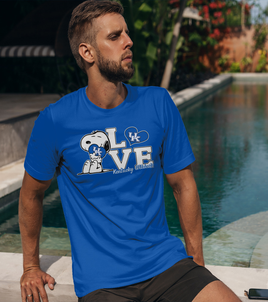 Love Kentucky Wildcats Snoopy Uk Heart T-Shirt