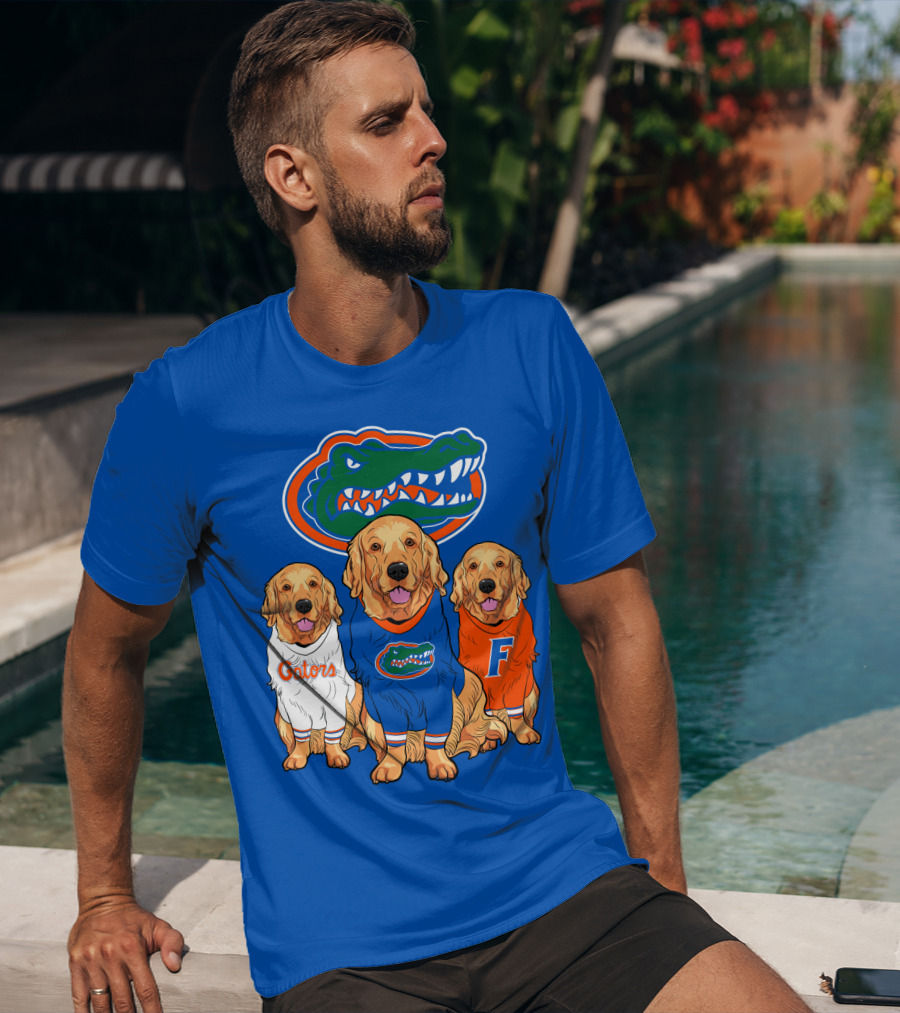 Florida Gators Golden Retrievers Trio Fan Gear T-Shirt