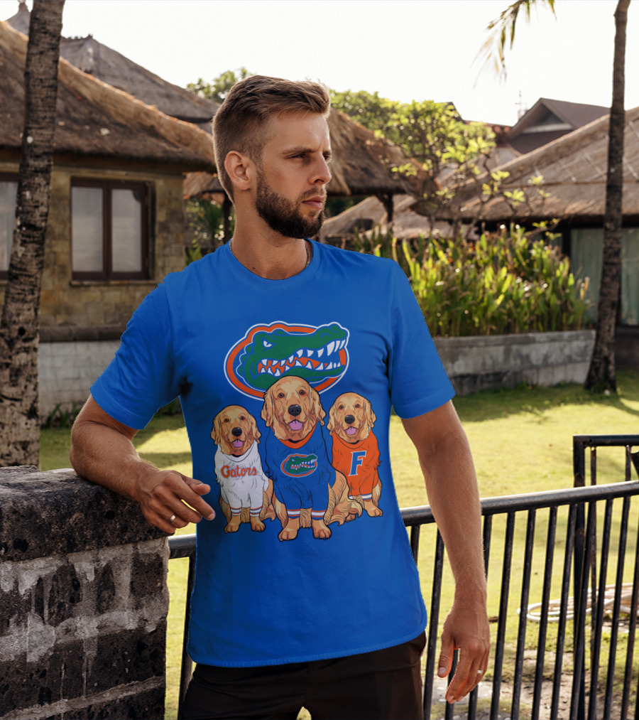 Florida Gators Golden Retrievers Trio Fan Gear T-Shirt