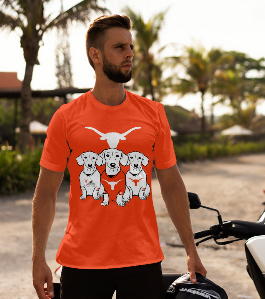 Longhorn Dogs Trio Texas Football T-Shirt