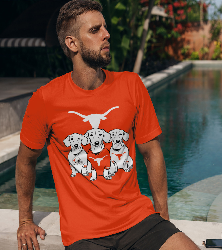 Longhorn Dogs Trio Texas Football T-Shirt