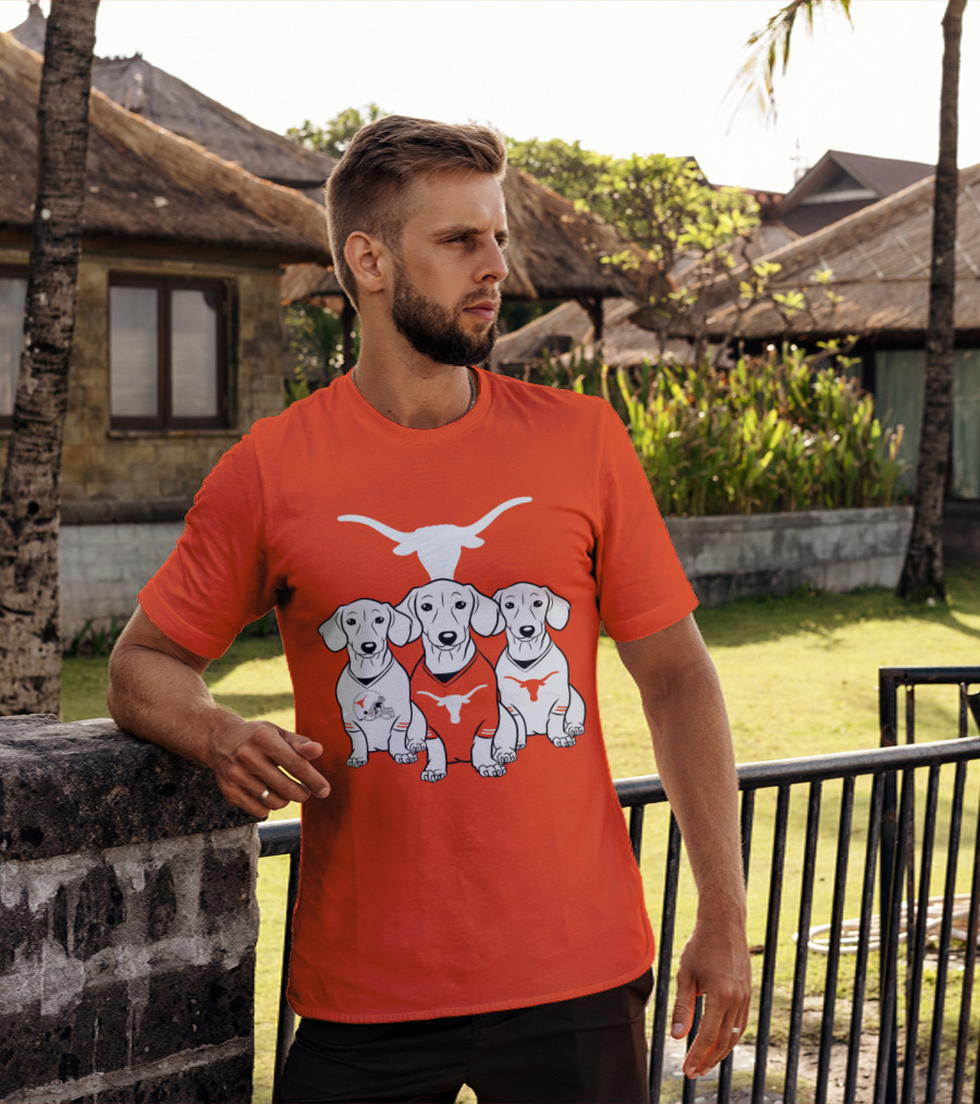 Longhorn Dogs Trio Texas Football T-Shirt