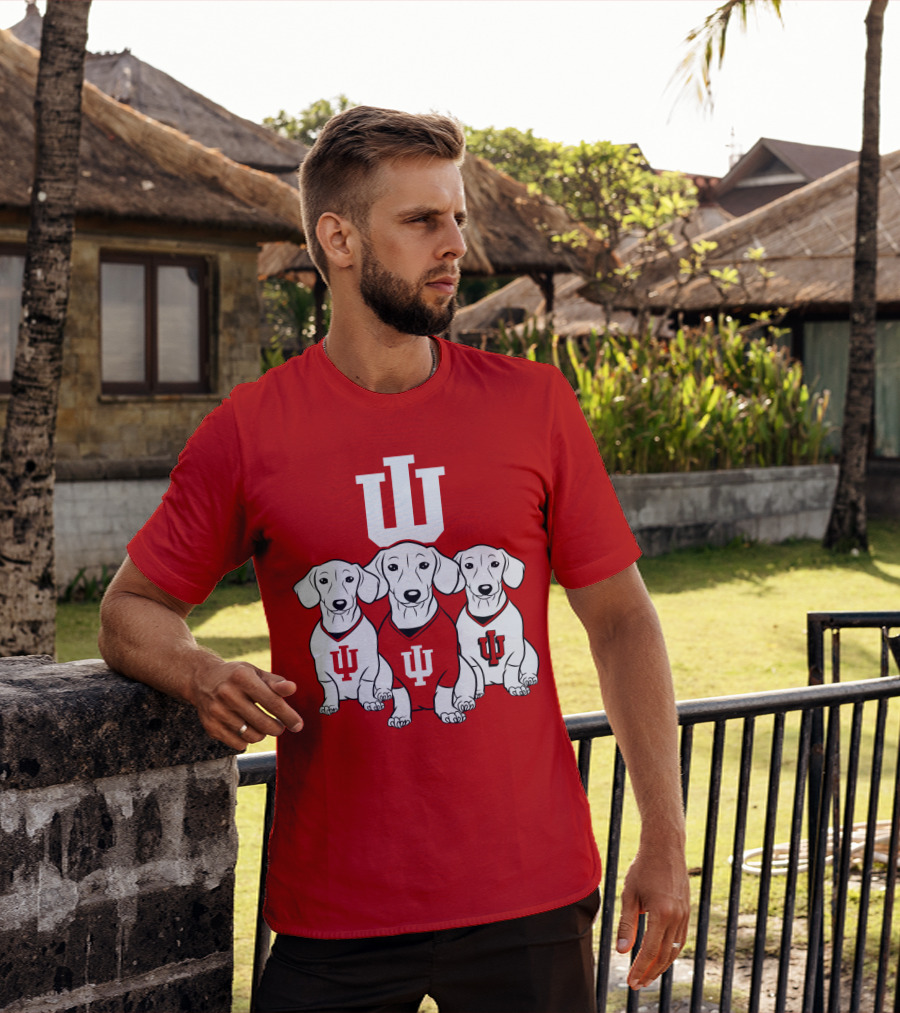 Indiana University Iu Logo Dogs T-Shirt