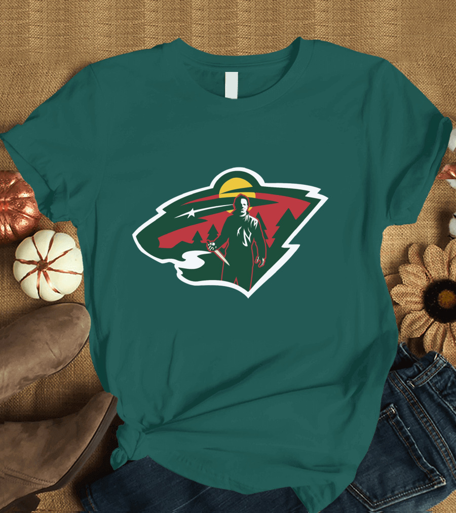 Minnesota Wild Michael Myers NHL Crossover T-Shirt