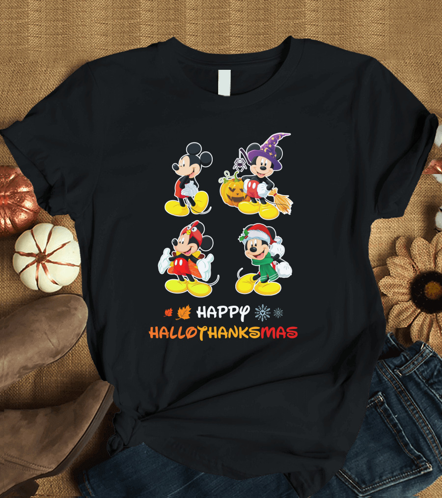 Happy Hallo Thanks Mas Mickey Seasonal Characters T-Shirt