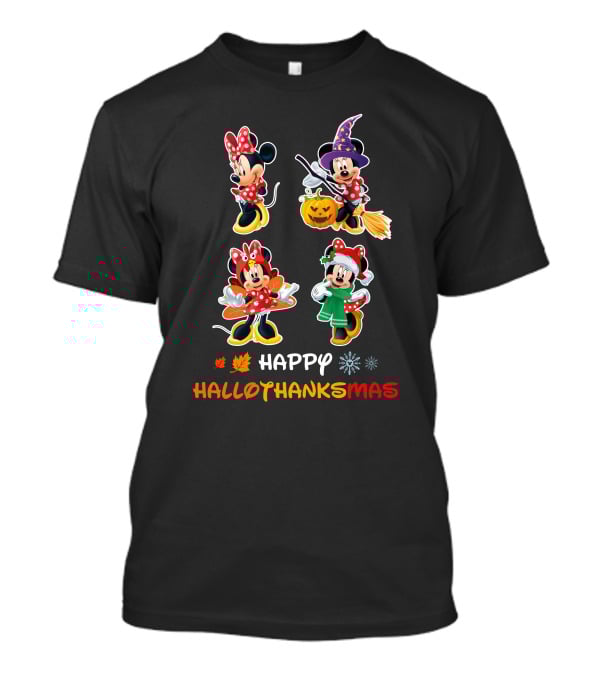 MINNIE Happy HalloThanksMas Seasonal Characters T-Shirt
