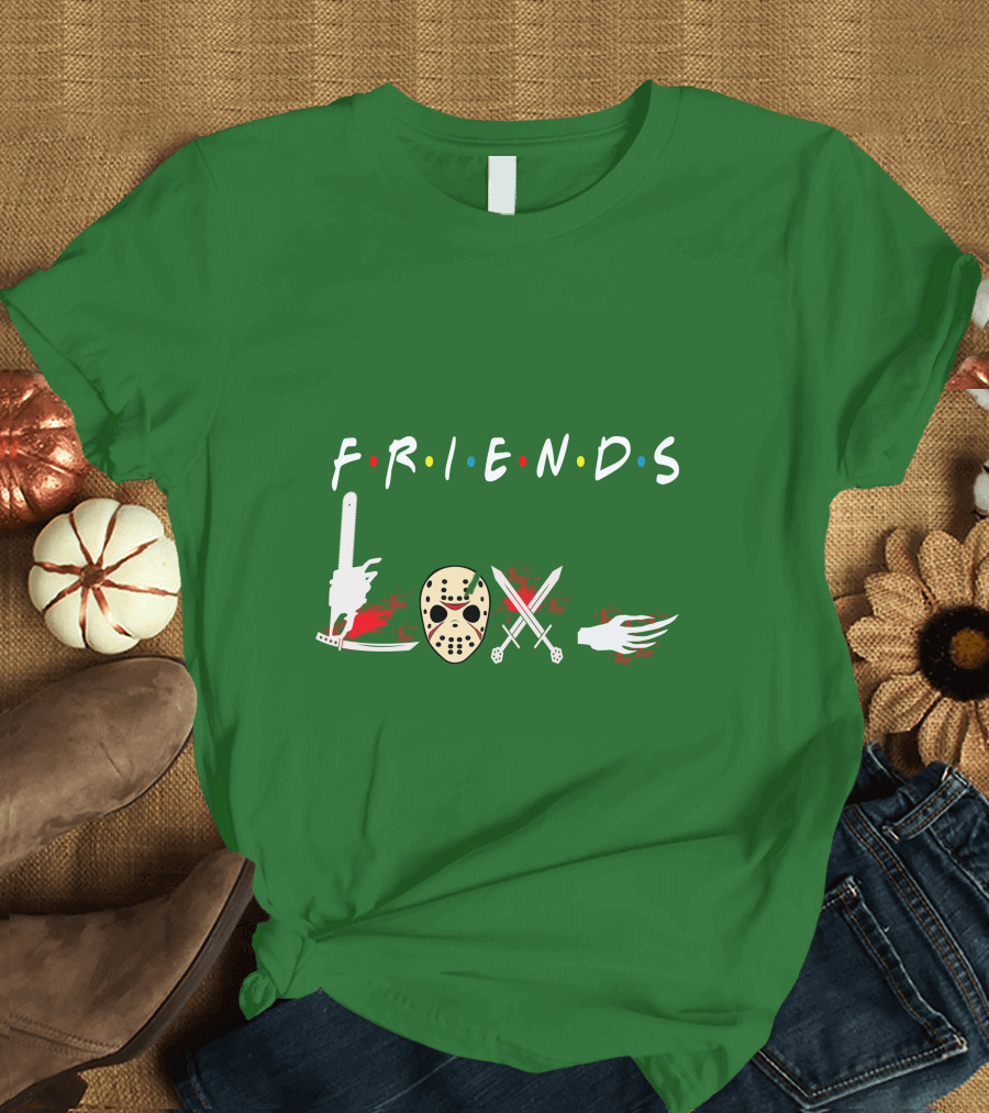 Friends Halloween Horror Icons Freddy Jason Masquerade T-Shirt