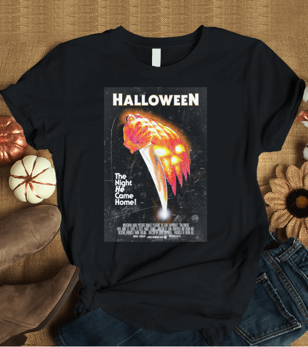 T-Shirt: Halloween The Night He Came Home Knife Pumpkin Mask T-Shirt Halloween The Night He Came Home Knife Pumpkin Mask T-Shirt